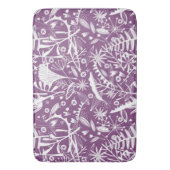 Botanische Blätter und Blume Lila Badematte (Vorderseite Vertikal)