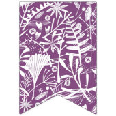 Botanische Blätter und Blume Lila Wimpelkette (Erste Fahne)