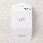 Botanische Blätter und Hochzeit im Grünen All In One Einladung (Außenbereich)