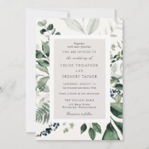 Botanische Blätter und Hochzeit im Grünen