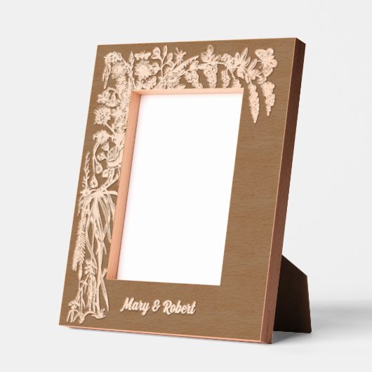 Botanische Blätter und Schmetterlinge an der Grenz Geätzte Rahmen (Links)