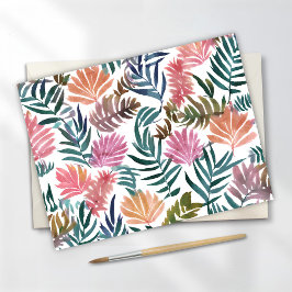 Botanische Blätter Wasserfarbe | Blumenfarben Nied Postkarte
