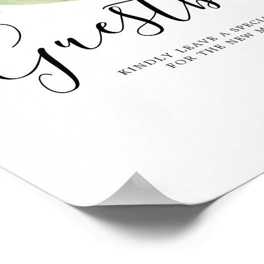 Botanische Blätter Wasserfarbe Gästebuch Hochzeits (Ecke)