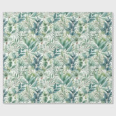 Botanische Blätter Wasserfarbe Geschenkpapier (Flach)