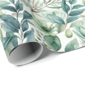 Botanische Blätter Wasserfarbe Geschenkpapier (Rolleneckpunkt)