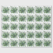 Botanische Blätter Wasserfarben Boho Geschenkpapier (Flach)