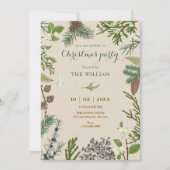 Botanische Blätter Weihnachten  Einladung (Vorderseite)