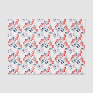 Botanische Blätter Wind Red Berry Wasserfarbe Seidenpapier