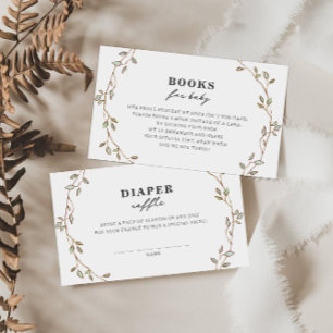 Botanische Blätter Windel-Raffle-Einschlusskarte Begleitkarte