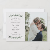 Botanische Blattgrüne Save the Date (Vorderseite)