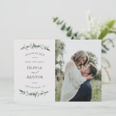 Botanische Blattgrüne Save the Date (Stehend Vorderseite)