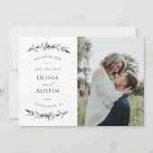 Botanische Blattgrüne Save the Date (Vorderseite)