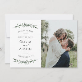 Botanische Blattgrüne Save the Date