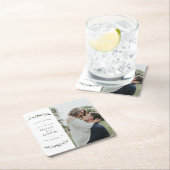 Botanische Blattgrüne Save the Date Rechteckiger Pappuntersetzer (Vor Ort)