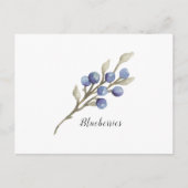 Botanische Blaubeeren Postkarte (Vorderseite)