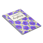 Botanische blaue Blumen auf irgendeiner Farbe Notizblock (Rechte Seite)