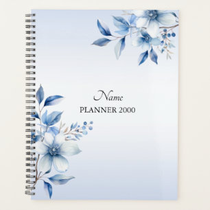 Botanische blaue Blumen Hochzeitsplanerin Planer