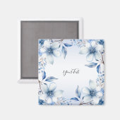 Botanische blaue Blumen Magnet (Vorderseite/Rückseite)
