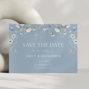 Botanische blaue Hochzeitsankündigungssuite Save The Date