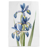 Botanische blaue Iris-Blumen BlumenRedoute Tasche Mittlere Geschenktüte (Rückseite)