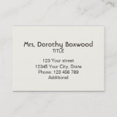 Botanische blaue lila mit Blumenpelargonie Visitenkarte (Rückseite)