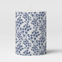 Botanische Blaue Marine Stumpenkerze