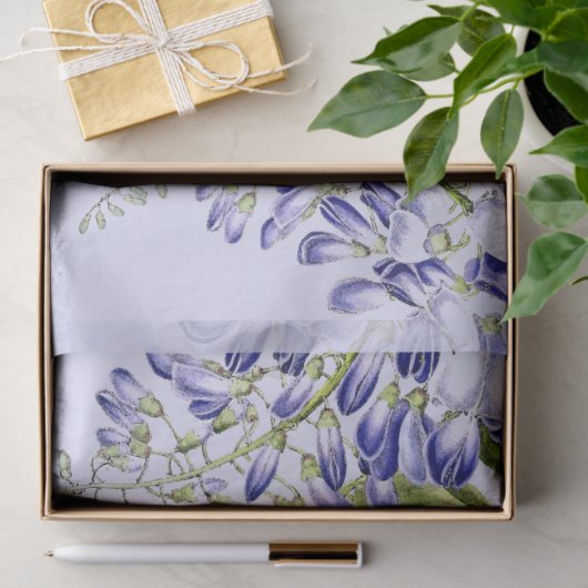 Botanische blaue seidenpapier (Geschenk)