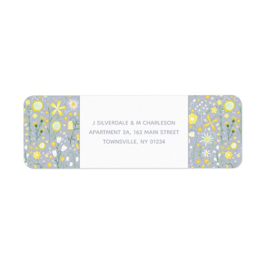 Botanische Blaue Wildblume Rücksendeadresse (Vorne)