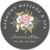 Botanische Bliss Eleganter, floraler, kurviger Tex Aufkleber (Vorderseite)