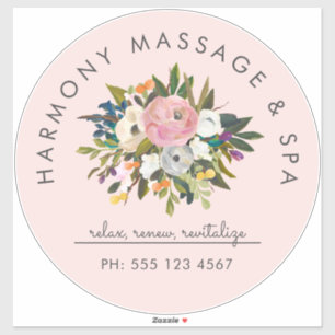 Botanische Bliss Eleganter, floraler, kurviger Tex Aufkleber