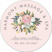 Botanische Bliss Eleganter, floraler, kurviger Tex Aufkleber (Vorderseite)