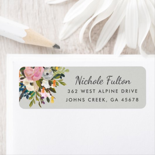 Botanische Bliss | Graue Rücksendeadresse (Insitu)