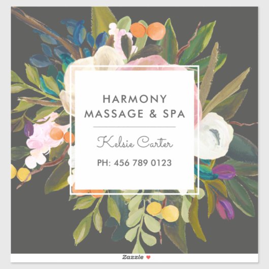 Botanische Bliss Moderne Elegante Blumen | Schwarz Aufkleber (Blatt)