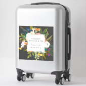 Botanische Bliss Moderne Elegante Blumen | Schwarz Aufkleber (Koffer)