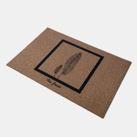 Botanische Bliss: Personalisierte Pflanze Design D Fußmatte (Schrägansicht)
