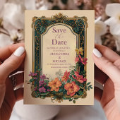 Botanische Bliss Wildblumen Jugendstil-Hochzeit Save The Date