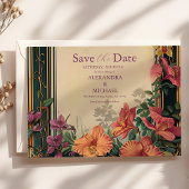 Botanische Bliss Wildblumen Jugendstil-Hochzeit Save The Date
