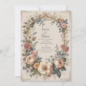 Botanische Bliss Wildblumen Jugendstil-Hochzeit Save The Date (Vorderseite)