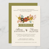 Botanische Blooms Hochzeitseinladungen Einladung (Vorne/Hinten)