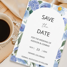 Botanische Blue Watercolor-Save the Date-Karte Save The Date