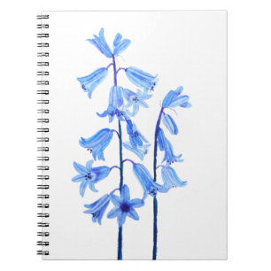 Botanische Bluebells Blume Aquarell Notizblock