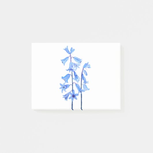 Botanische Bluebells Blume Aquarell Post-it Klebezettel (Vorderseite)