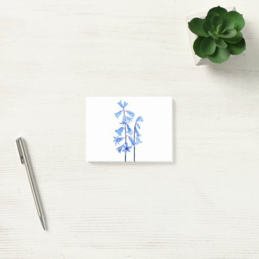 Botanische Bluebells Blume Aquarell Post-it Klebezettel (Büro)
