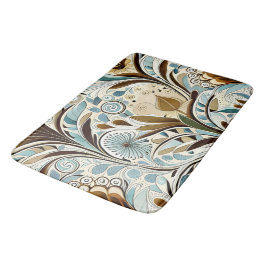 Botanische Blues und Browns Badematte