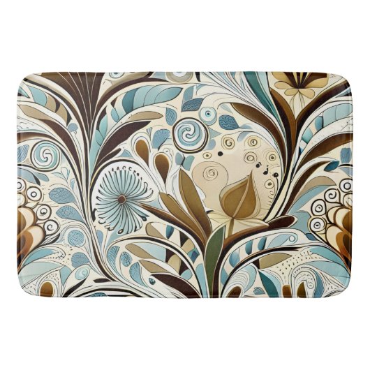 Botanische Blues und Browns Badematte (Vorderseite)