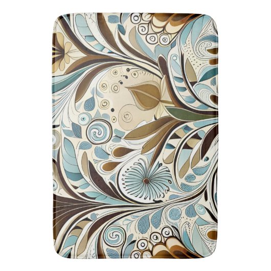 Botanische Blues und Browns Badematte (Vorderseite Vertikal)