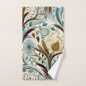Botanische Blues und Browns Badhandtuch Set (Handtuch)