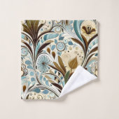 Botanische Blues und Browns Badhandtuch Set (Waschlappen)