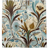 Botanische Blues und Browns Duschvorhang (Vorderseite)