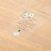 Botanische Blume Acryl Quinceanera Einladung (Ablage )